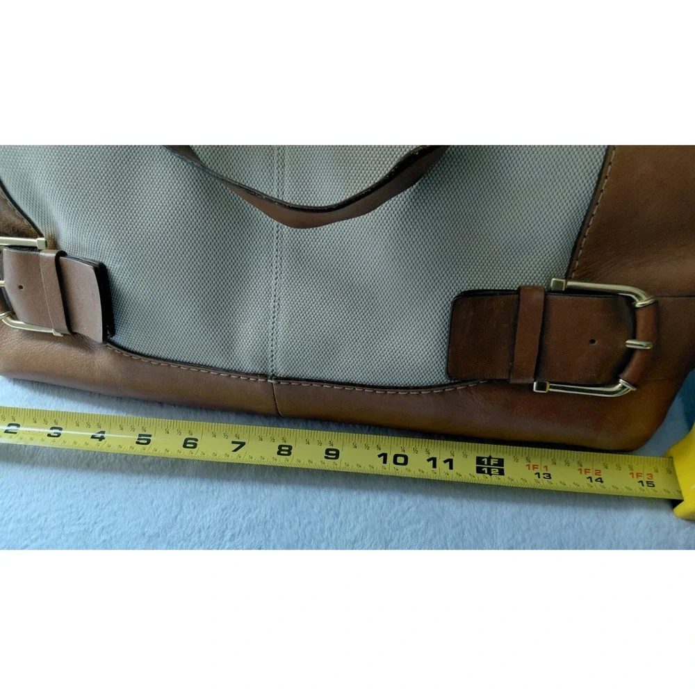 Michael Kors Classic Leather And Canvas Handbag Read Description